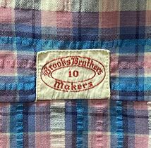 ヴィンテージ　BROOKS BROTHERS makers ブルックスブラザーズ メーカーズ　チェック 半袖シャツ size:S程度　/　vintage ボックスカット_画像6