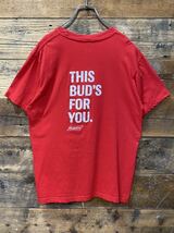 Budweiser　tシャツ size:M red　/　バドワイザー 半袖 企業物 Bud's ロゴ LOGO ビール BEER レッド 赤_画像7