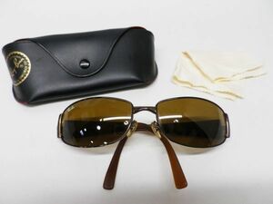 25●a176★★４中古美品　アイウェア　レイバン　RB3238　014　61□17　ブラウン系　ケース付き　イタリア製　Ray-Ban　現状渡し