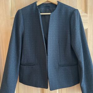 ノーカラージャケット ツイード セットアップ 入学式 卒業式 ネイビー スカートのみタグ付き sizeL