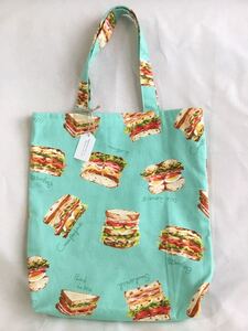 ☆ハンドメイド A4トートバッグ エコバッグ サブバッグ サンドウィッチ柄 可愛い 手作り☆