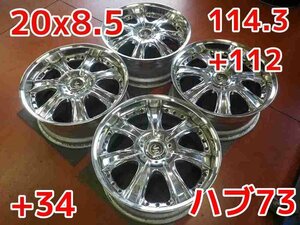 R407W110-B♪ホイールのみ4本販売♪RAYS VR 20x8.5J PCD114.3+112 5Hⅹ2 +34 ハブ73♪アルファード/ヴェルファイア等に♪店頭手渡し大歓迎