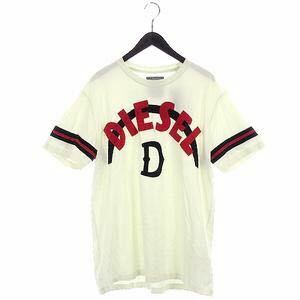 DIESEL Tシャツ T-JOE-AR クルーネック 半袖 カットソー ロゴT ワッペン　ホワイト L