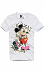 E1SYNDICATE Tシャツ　MONEY モザイク　マウス　ホワイト L