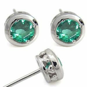  emerald earrings K18 emerald earrings Heart 