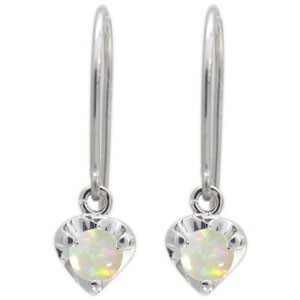  platinum opal earrings Heart hook earrings Christmas Point ..