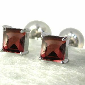  platinum load light garnet men's earrings simple one bead garnet earrings Christmas Point ..