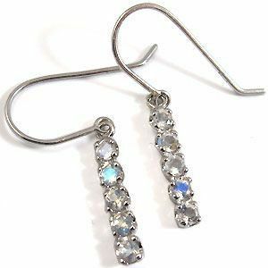  royal blue moonstone men's earrings platinum simple line hook men's earrings Christmas Point ..