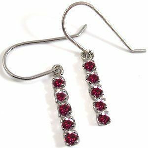 K18 ruby earrings simple line hook earrings 
