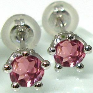  platinum men's earrings pink tourmaline men's earrings ..pt900 pink tourmaline men's earrings Christmas Point ..