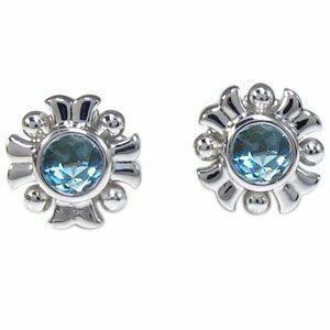  platinum men's earrings Cross blue topaz earrings Christmas Point ..