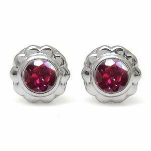 フラワー メンズピアス 花 K10 ルビー メンズピアス