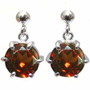  garnet men's earrings platinum simple Christmas Point ..