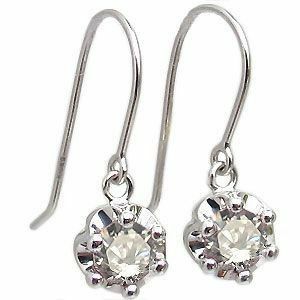  platinum diamond hook men's earrings one bead .. Christmas Point ..