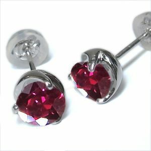 K18 ruby earrings simple one bead ruby earrings 