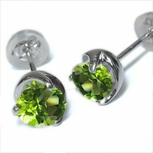  platinum men's earrings one bead simple peridot men's earrings Christmas Point ..