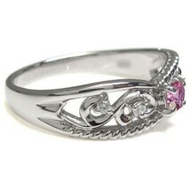婚約指輪 安い エンゲージリング ピンクサファイア リング K18 アラベスク リング_画像4