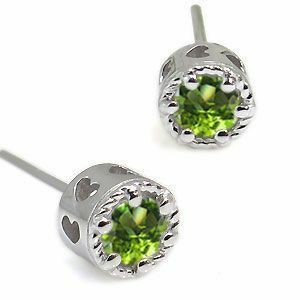  platinum men's earrings Heart one bead peridot men's earrings Christmas Point ..