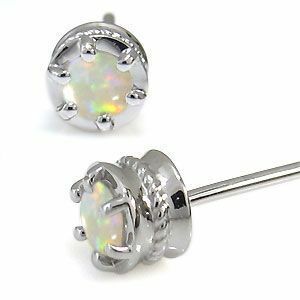  men's opal earrings one bead opal earrings K10