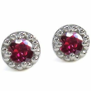  Mill strike . earrings one bead earrings ruby K10