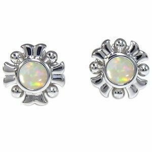 earrings Cross opal earrings simple k18