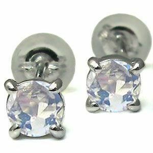  royal blue moonstone earrings men's platinum simple earrings pt900 Christmas Point ..