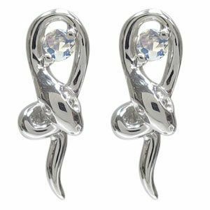  snake earrings ..K18 royal blue moonstone earrings 