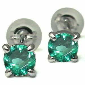  emerald earrings men's platinum simple earrings pt900 emerald Christmas Point ..
