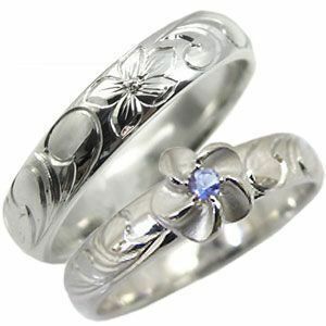 結婚指輪 タンザナイト リング k18 ハワイアンジュエリー マリッジリング