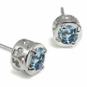  platinum men's earrings one bead aquamarine sun ta Mali a men's earrings Christmas Point ..