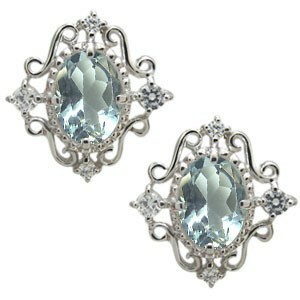  platinum aquamarine earrings large grain antique earrings 