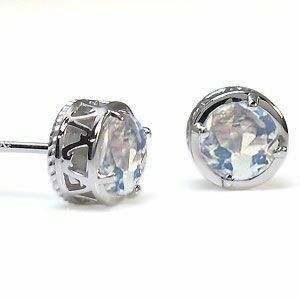  platinum royal blue moonstone men's earrings Tang . Christmas Point ..