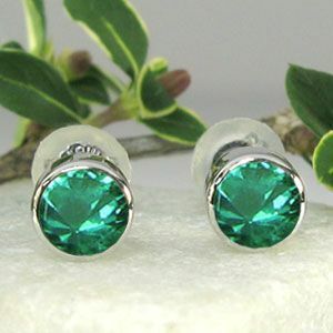  men's emerald one bead platinum earrings simple pt900 earrings Christmas Point ..