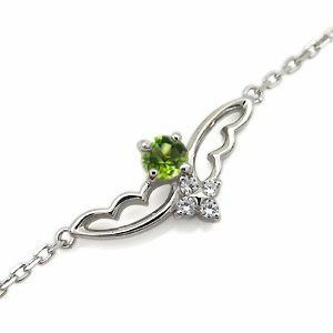  anklet K10 peridot race bracele one bead feather 