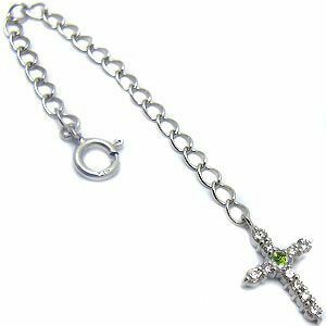  Cross platinum chain 6cm adjuster chain peridot adjuster Christmas Point ..