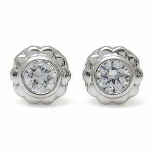 フラワー メンズピアス 花 K10 ダイヤモンド メンズピアス