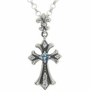 Мужское ожерелье Aquamarine Santa Maria Cross Silver