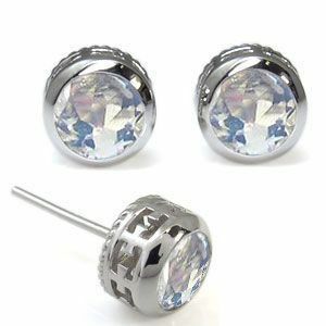  platinum men's earrings Cross men's earrings large grain royal blue moonstone Christmas Point ..