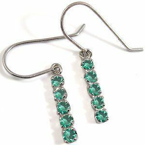  emerald earrings platinum simple line hook earrings Christmas Point ..