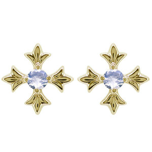  men's earrings 10 character . Cross 18k royal blue moonstone one bead stud earrings 