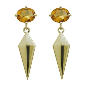  citrine earrings Cross elegant earrings 10 gold 