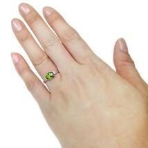指輪 レディース ペリドット 大粒 シンプルリング 10金 K10 女性 プレゼント_画像3
