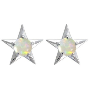  platinum Star earrings star opal earrings lady's Christmas Point ..