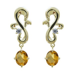  citrine earrings oval one bead ala Beth k earrings 10 gold 