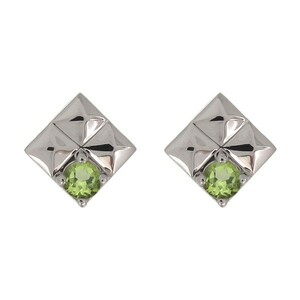  studs earrings natural stone peridot platinum men's stud earrings 