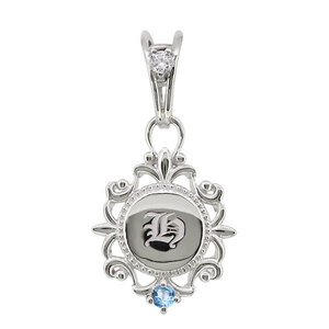  pendant top silver men's initial entering flat for diamond SV925