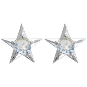  platinum Star earrings star royal blue moonstone earrings lady's Christmas Point ..