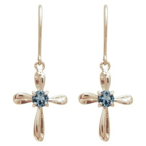 Aquamarine Santa Maria Piercing Cross Piercing Cross Cross Серьги