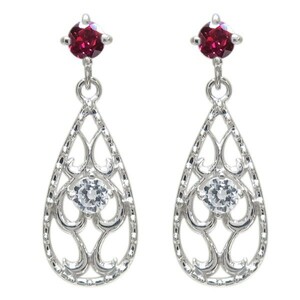  platinum ruby Teardrop earrings Tang .. earrings Christmas Point ..