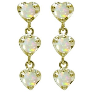  Heart earrings opal swaying trilogy earrings 10 gold 